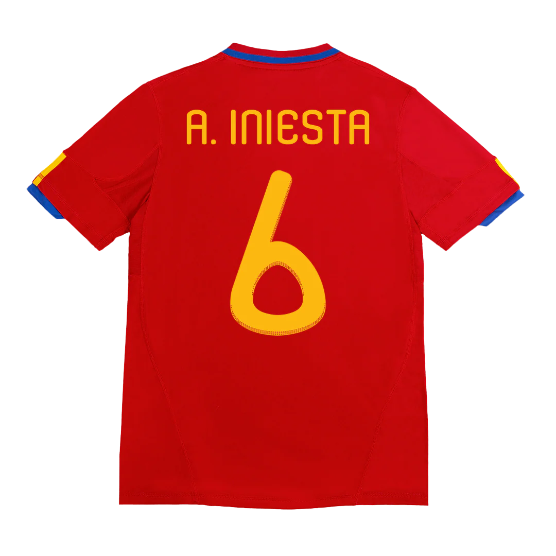 Retro A. INIESTA #6 2010 Spain Home Soccer Jersey