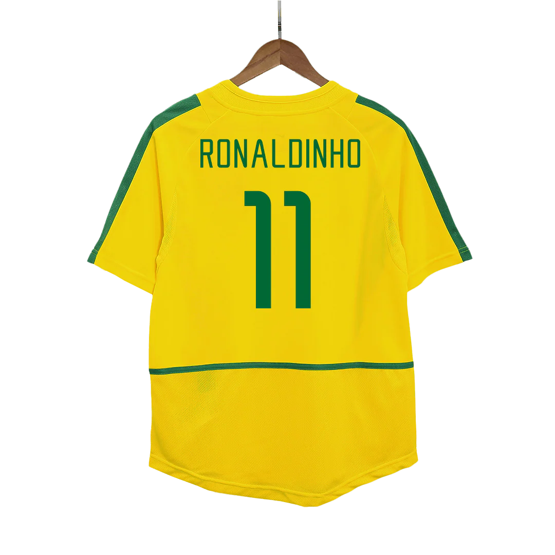 Retro RONALDINHO #11 2002/03 Brazil Home Soccer Jersey
