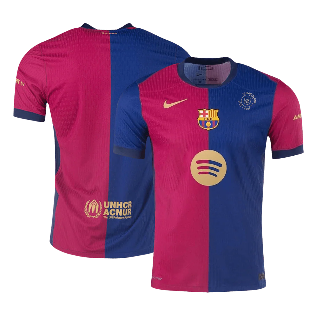 Player Version Barcelona Home Soccer Jersey 2024/25 - 125th Anniversary(Spotify Logo Without Text)