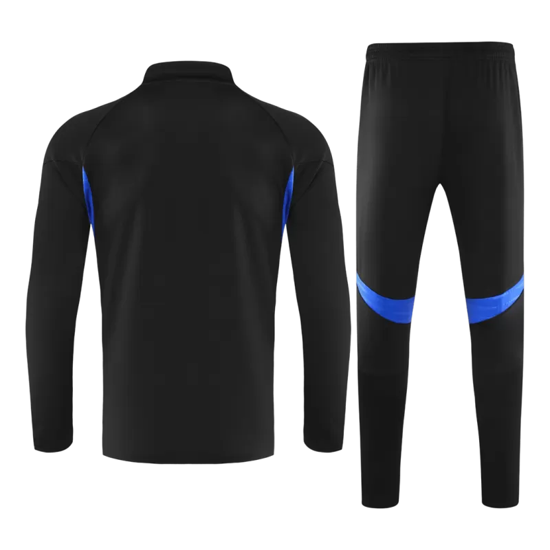 Kid's Manchester United 1/4 Zip Training Kit (Jacket+Pants) 2025/26 - Black