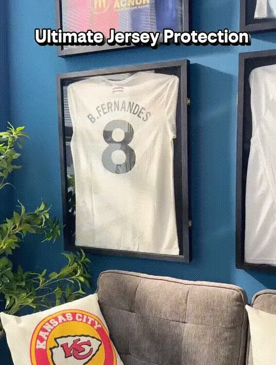 Large Wooden Jersey Display Frame Case Lockable