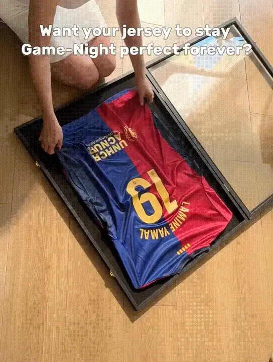 Large Wooden Jersey Display Frame Case Lockable