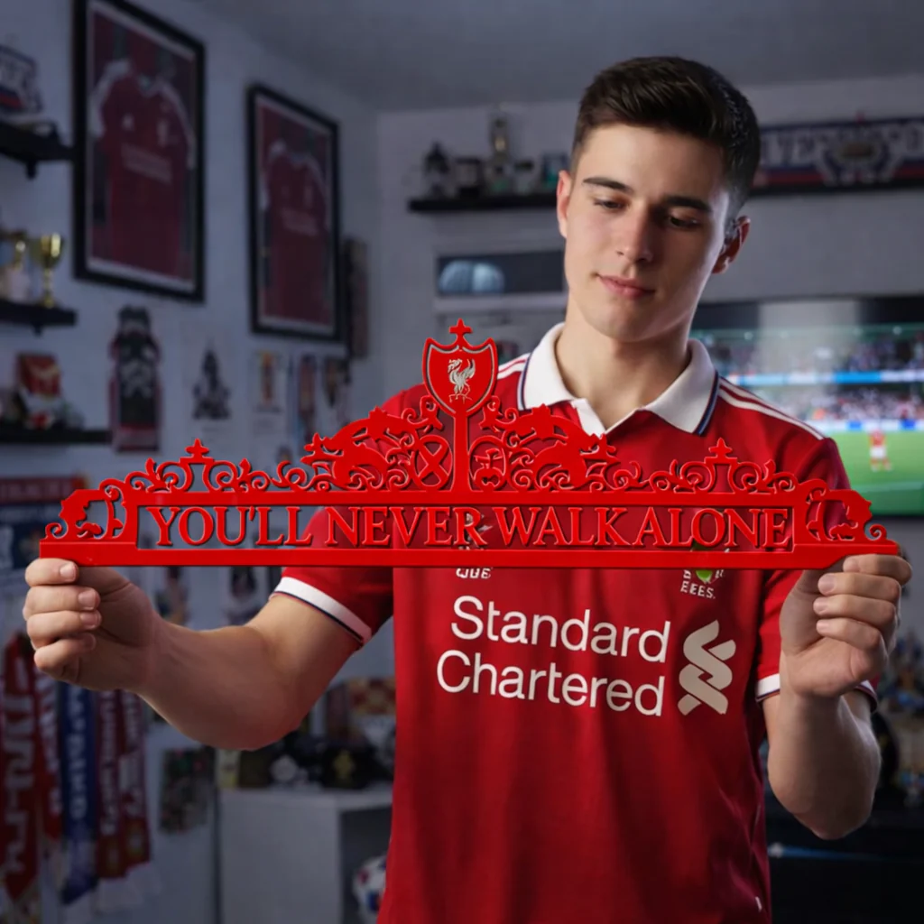 Liverpool FC Metal Wall Art – “You’ll Never Walk Alone” Premium Football Fan Decor