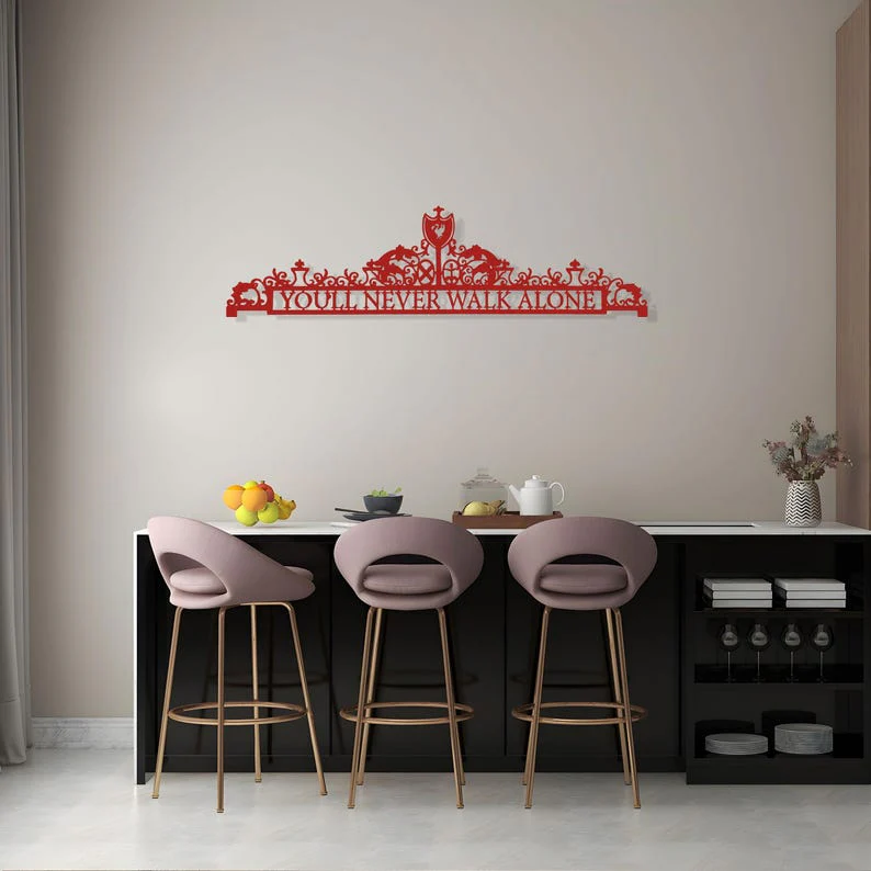 Liverpool FC Metal Wall Art – “You’ll Never Walk Alone” Premium Football Fan Decor