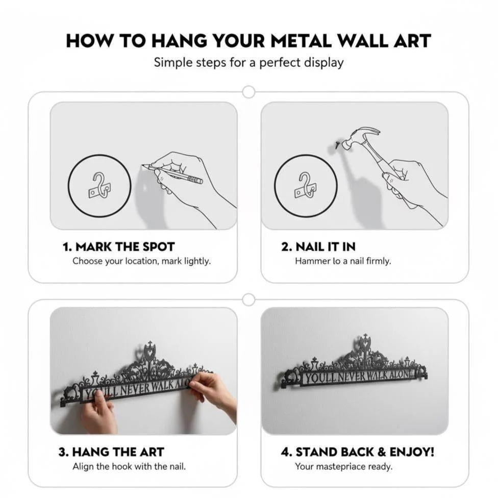 Liverpool FC Metal Wall Art – “You’ll Never Walk Alone” Premium Football Fan Decor