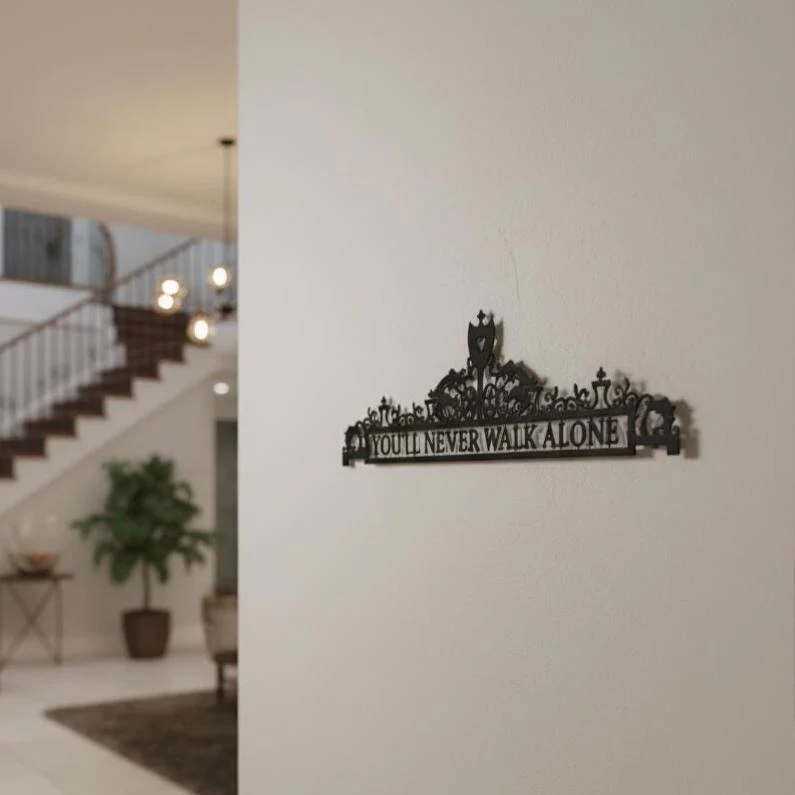 Liverpool FC Metal Wall Art – “You’ll Never Walk Alone” Premium Football Fan Decor