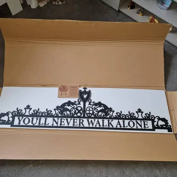 Liverpool FC Metal Wall Art – “You’ll Never Walk Alone” Premium Football Fan Decor