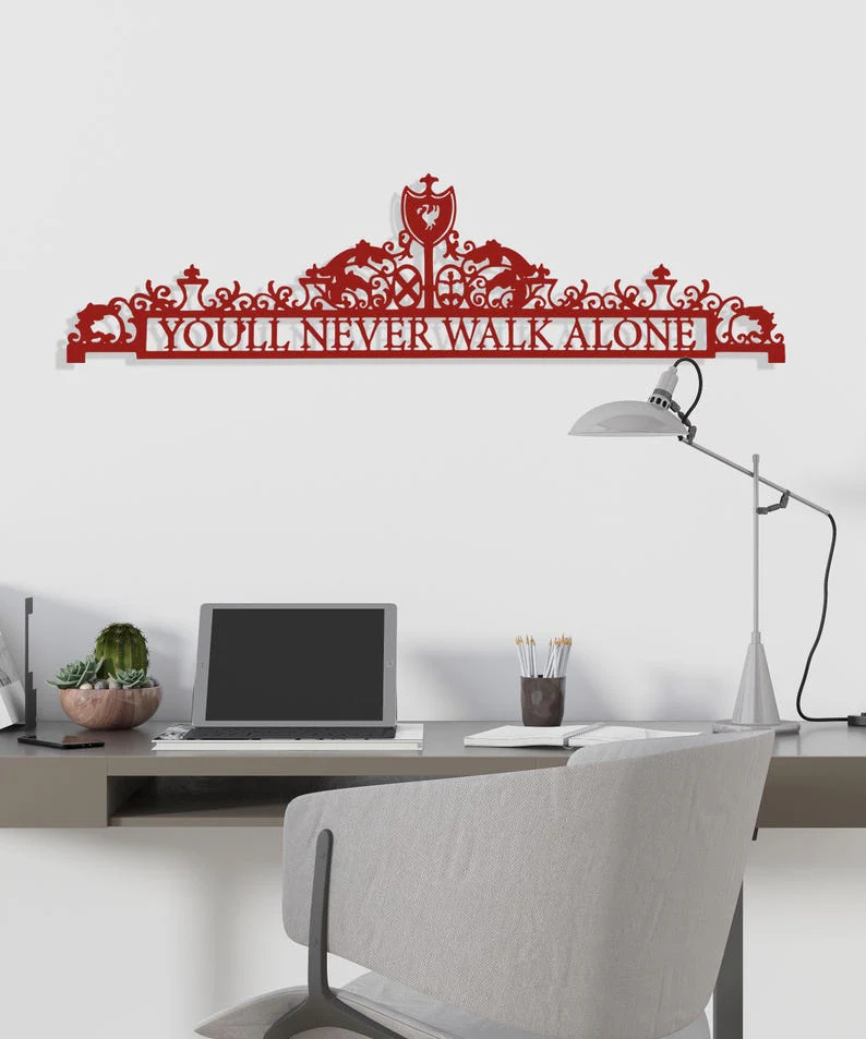 Liverpool FC Metal Wall Art – “You’ll Never Walk Alone” Premium Football Fan Decor