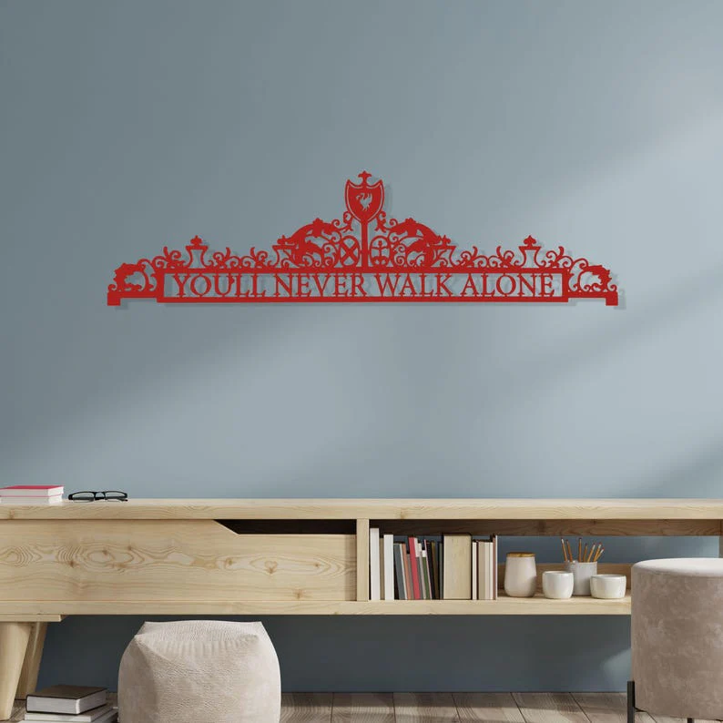 Liverpool FC Metal Wall Art – “You’ll Never Walk Alone” Premium Football Fan Decor