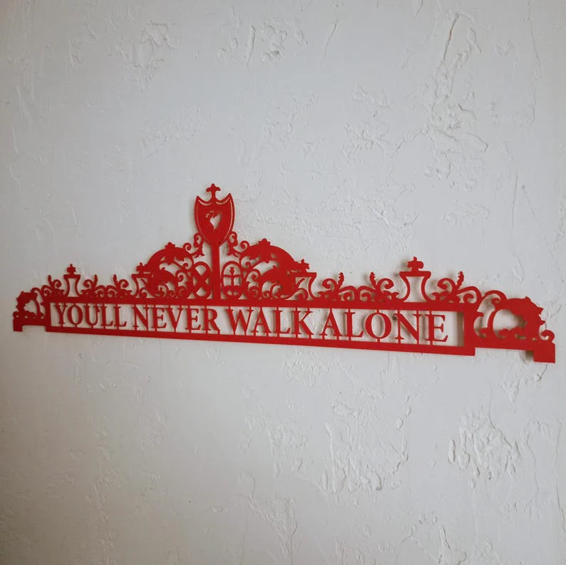 Liverpool FC Metal Wall Art – “You’ll Never Walk Alone” Premium Football Fan Decor