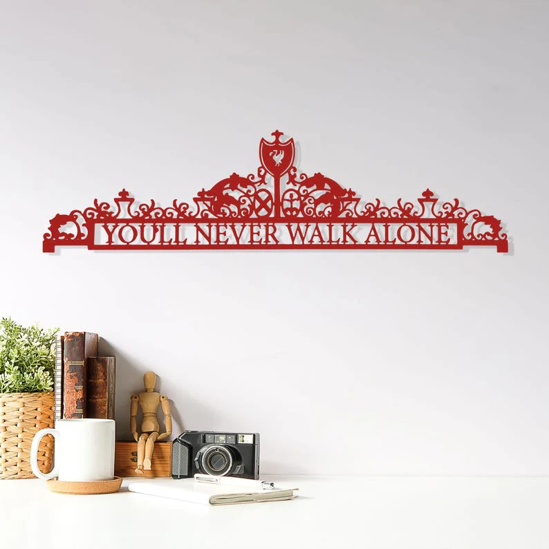 Liverpool FC Metal Wall Art – “You’ll Never Walk Alone” Premium Football Fan Decor