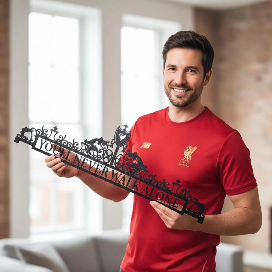 Liverpool FC Metal Wall Art – “You’ll Never Walk Alone” Premium Football Fan Decor
