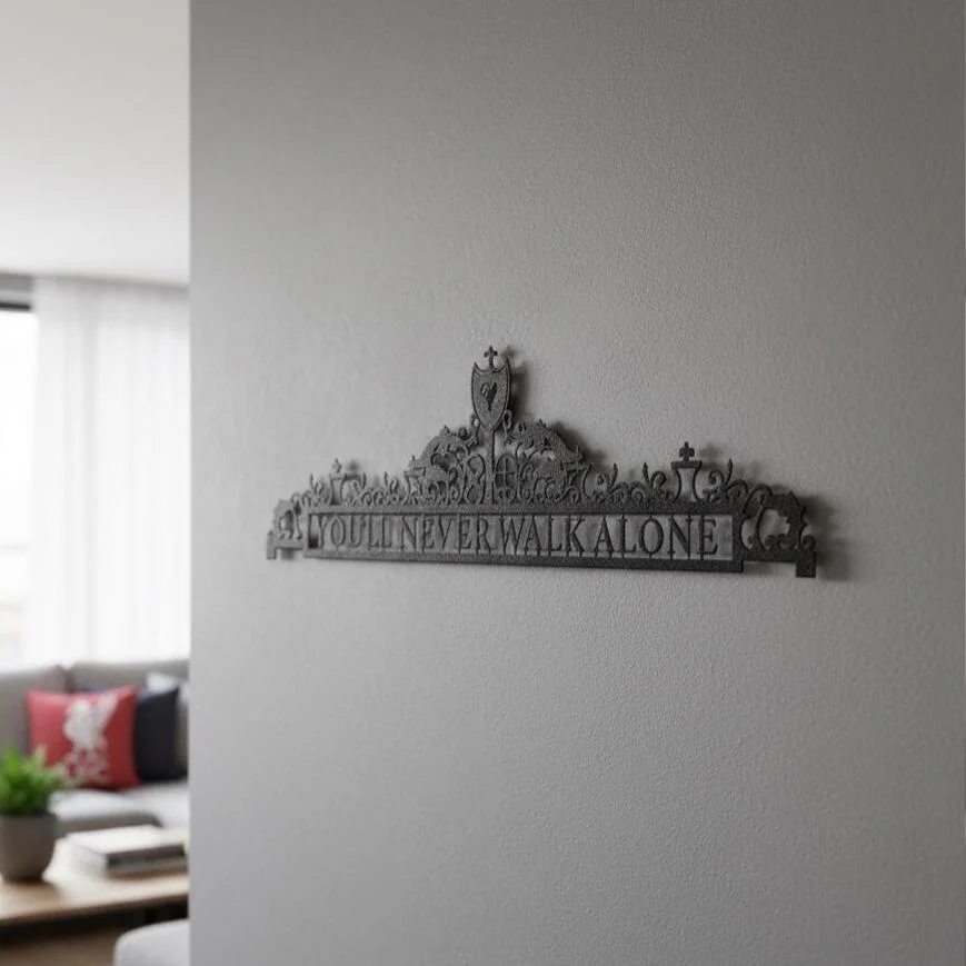 Liverpool FC Metal Wall Art – “You’ll Never Walk Alone” Premium Football Fan Decor