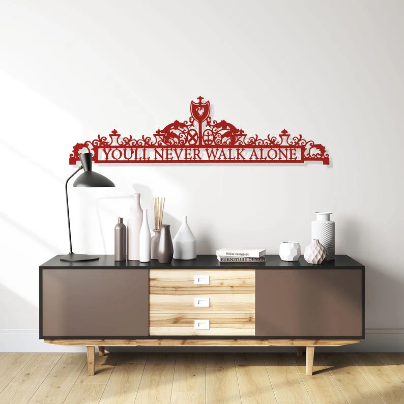 Liverpool FC Metal Wall Art – “You’ll Never Walk Alone” Premium Football Fan Decor