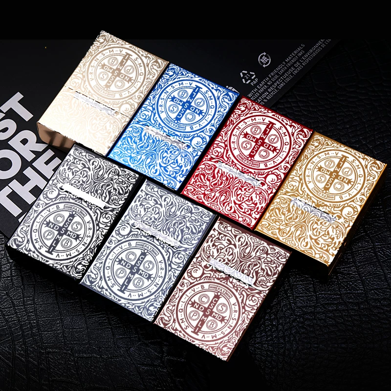 20-Cigarette Aluminum Alloy Cigarette Case - Hard-Shell Magnetic, Pressure-Resistant, Creative Flip-Top Metal Cigarette Holder