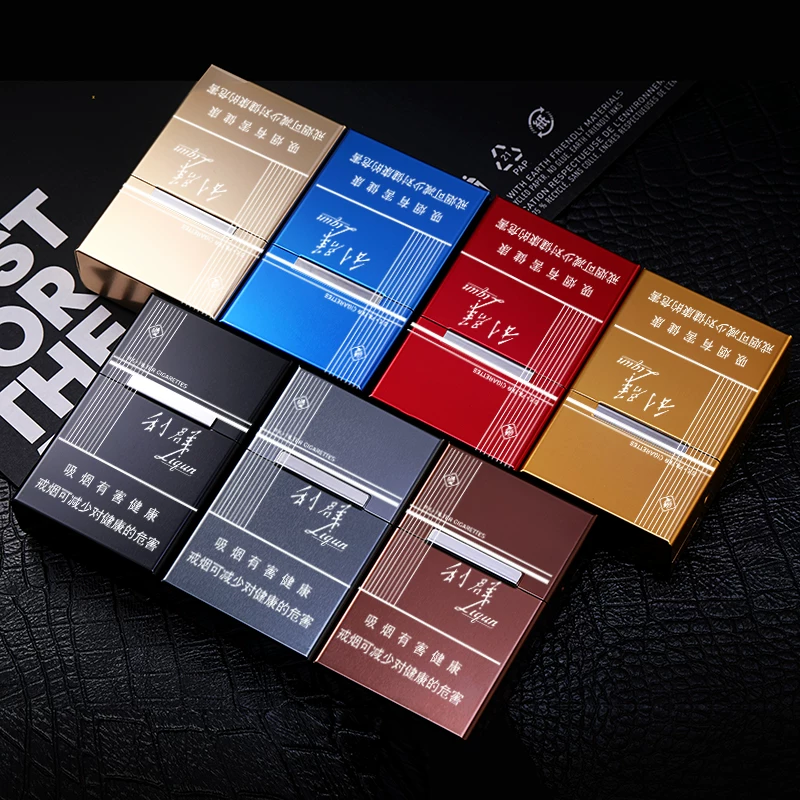 20-Cigarette Aluminum Alloy Cigarette Case - Hard-Shell Magnetic, Pressure-Resistant, Creative Flip-Top Metal Cigarette Holder