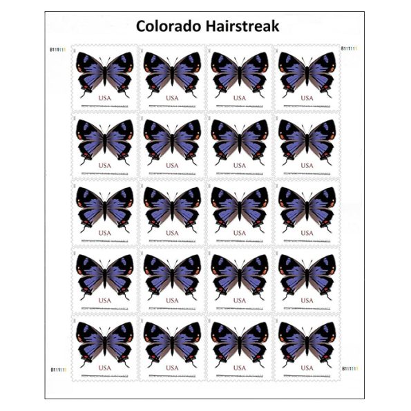 Colorado Hairstreak Stamps($1.03 Non-Machineable for Square Envelopes)