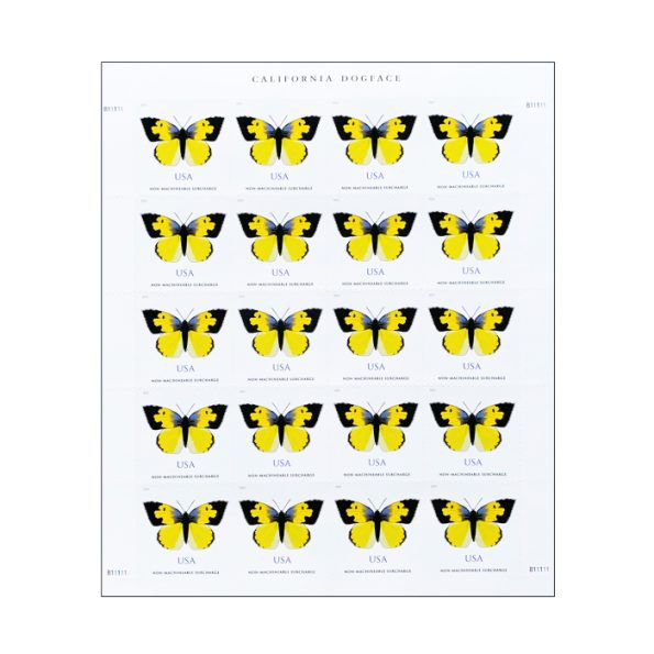California Dogface Butterfly Stamp ($1.03 Non-Machineable for Square Envelopes)