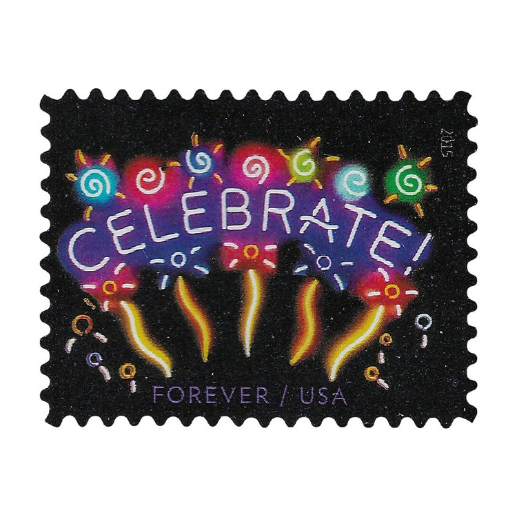 2011 USPS Neon Celebrate! Forever Stamps