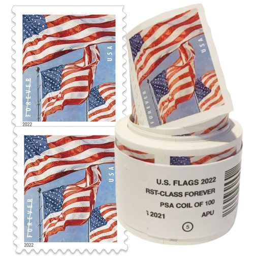 2022 U.S. Flag Stamps, 10 Rolls (1000 Pcs)