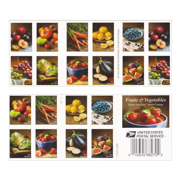 Fruits And Vegetables Forever Stamps