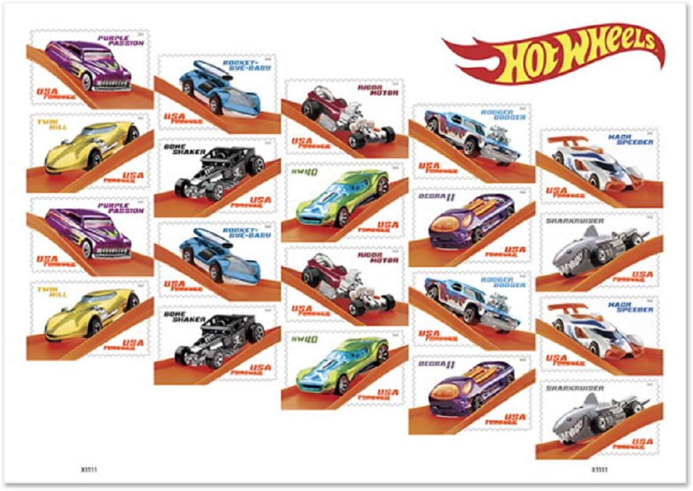 Hot Wheels Cars (Sheet of 20) First-Class Mail Forever Postage Stamps 2018 Scott