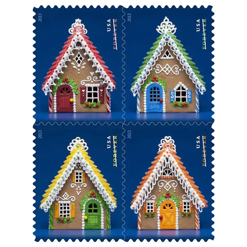 2013 US Holiday Gingerbread Houses Forever Postage Stamps