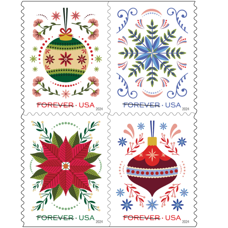 2024 Holiday Joy Forever Stamps, Book of 20Multiple Stamp Designs