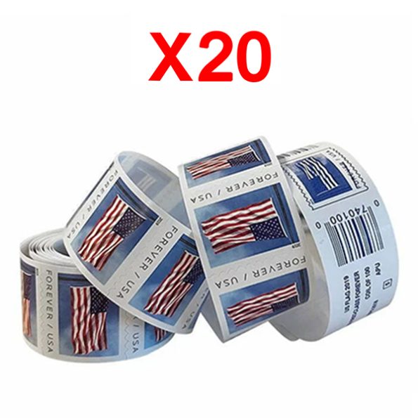 2019 U.S. Flag Stamps, 20 Rolls (2000 Pcs)
