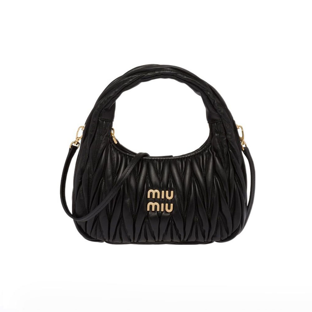 Miu Miu Wander Matelassé Ruched Crescent Hobo Bag Mini &  Small - KAIROO