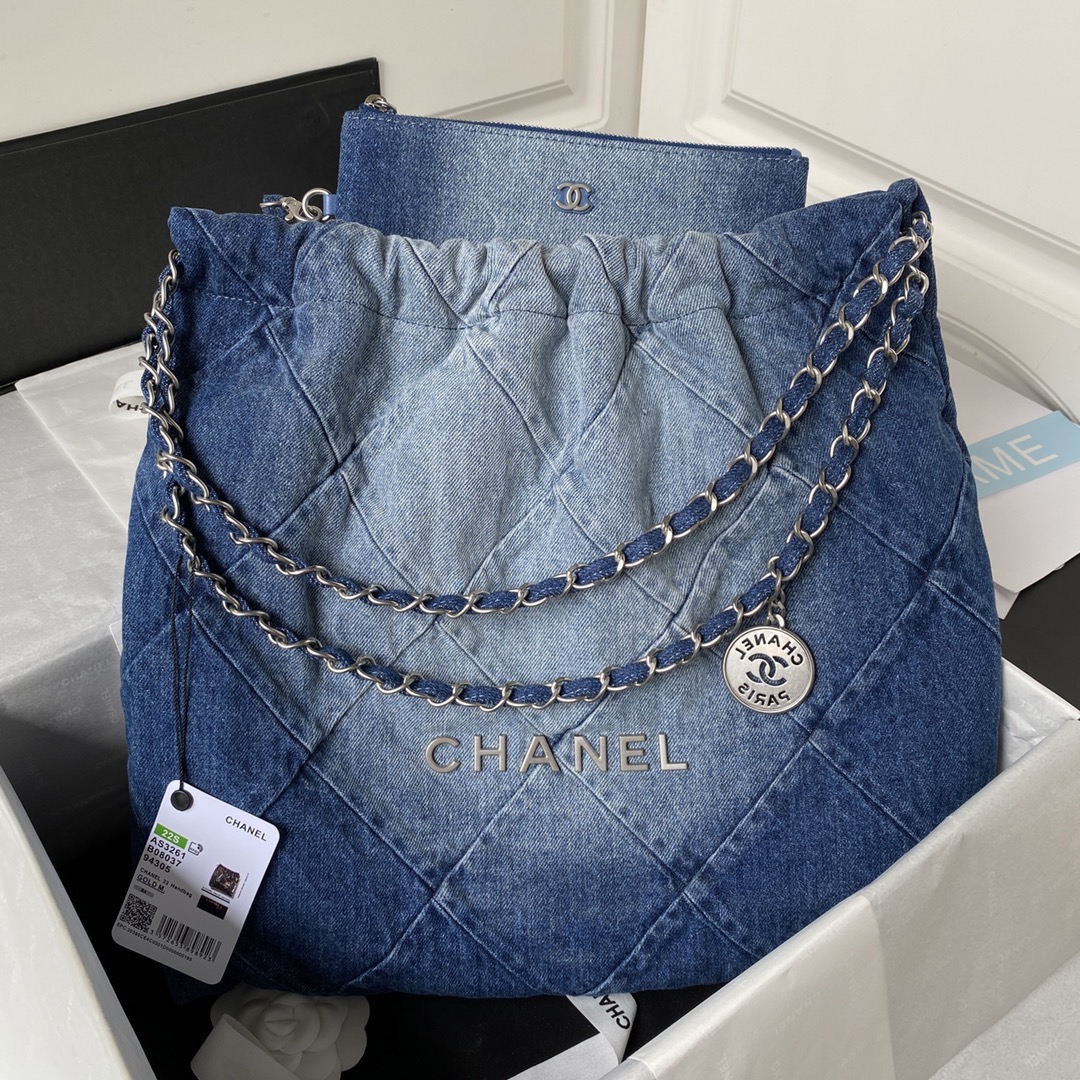 Chanel 22 Large Handbag (Denim) - KAIROO