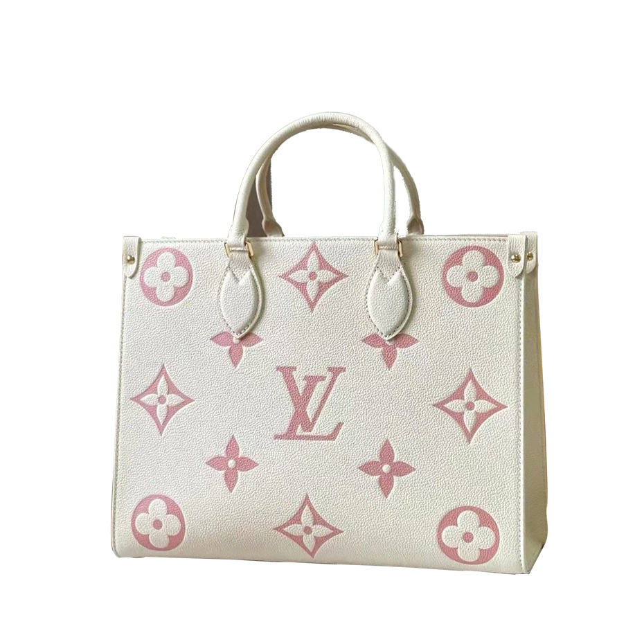Louis Vuitton LV  OnTheGo Monogram Empreinte Giant Onthego Tote Bag / White - KAIROO