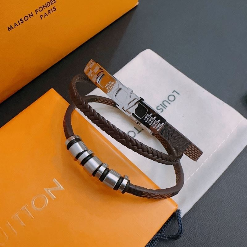 Louis Vuitton LV  Triple-Strand Braided Leather Bracelet - KAIROO