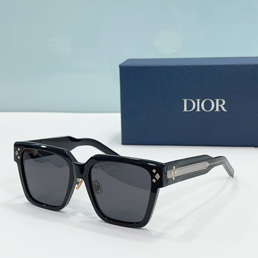 Dior CD Diamond Square Lens Metal Studs Sunglasses Top quality - KAIROO