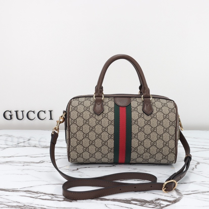 GUCCI Ophidia Series GG Canvas with Web Stripe Medium Boston Bag - KAIROO