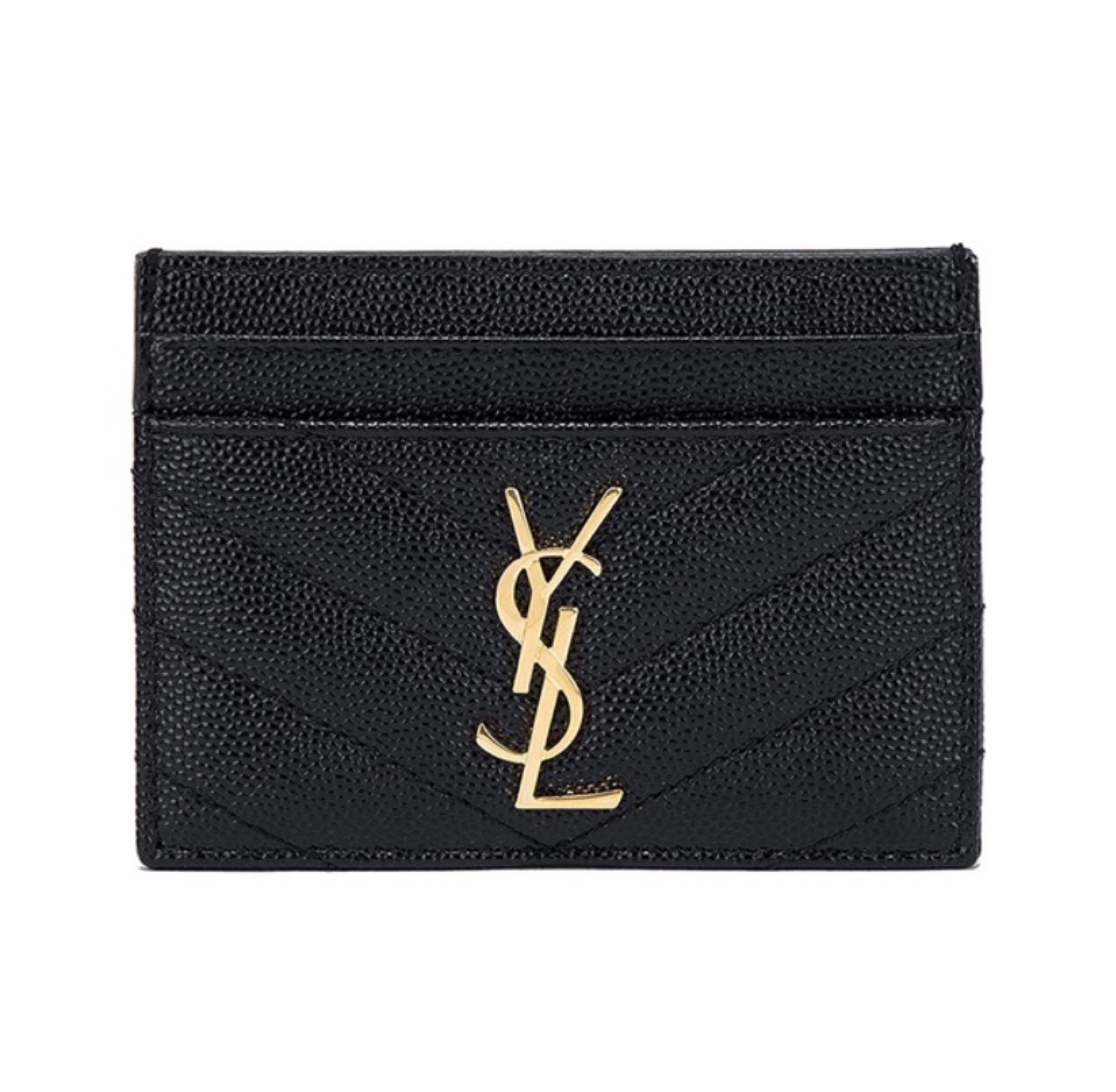 Saint Laurent YSL Caviar Leather Card Holder - KAIROO