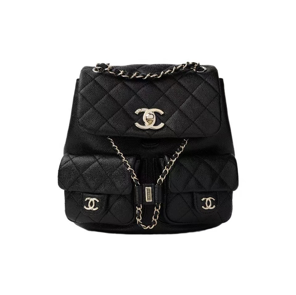 Chanel Caviar Dual Pocket Backpack - KAIROO