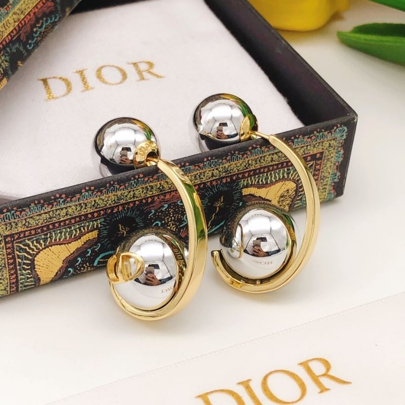 Dior CD Icon Two-Tone Metal Ball Drop Earrings - KAIROO
