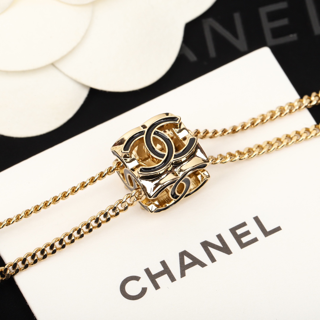 Chanel Enamel CC Cube Necklace - KAIROO