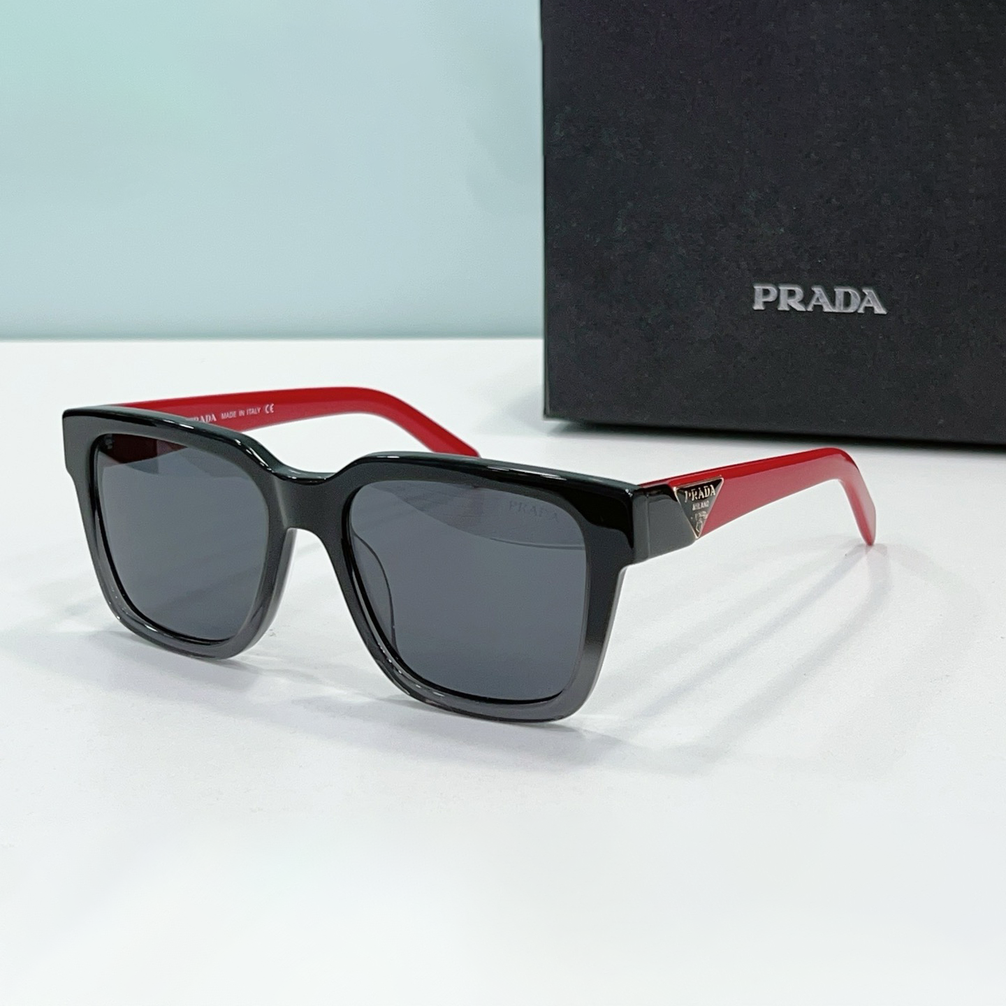 Prada Triangle Logo Two-Tone Geometric Frame Sunglasses Top quality - KAIROO