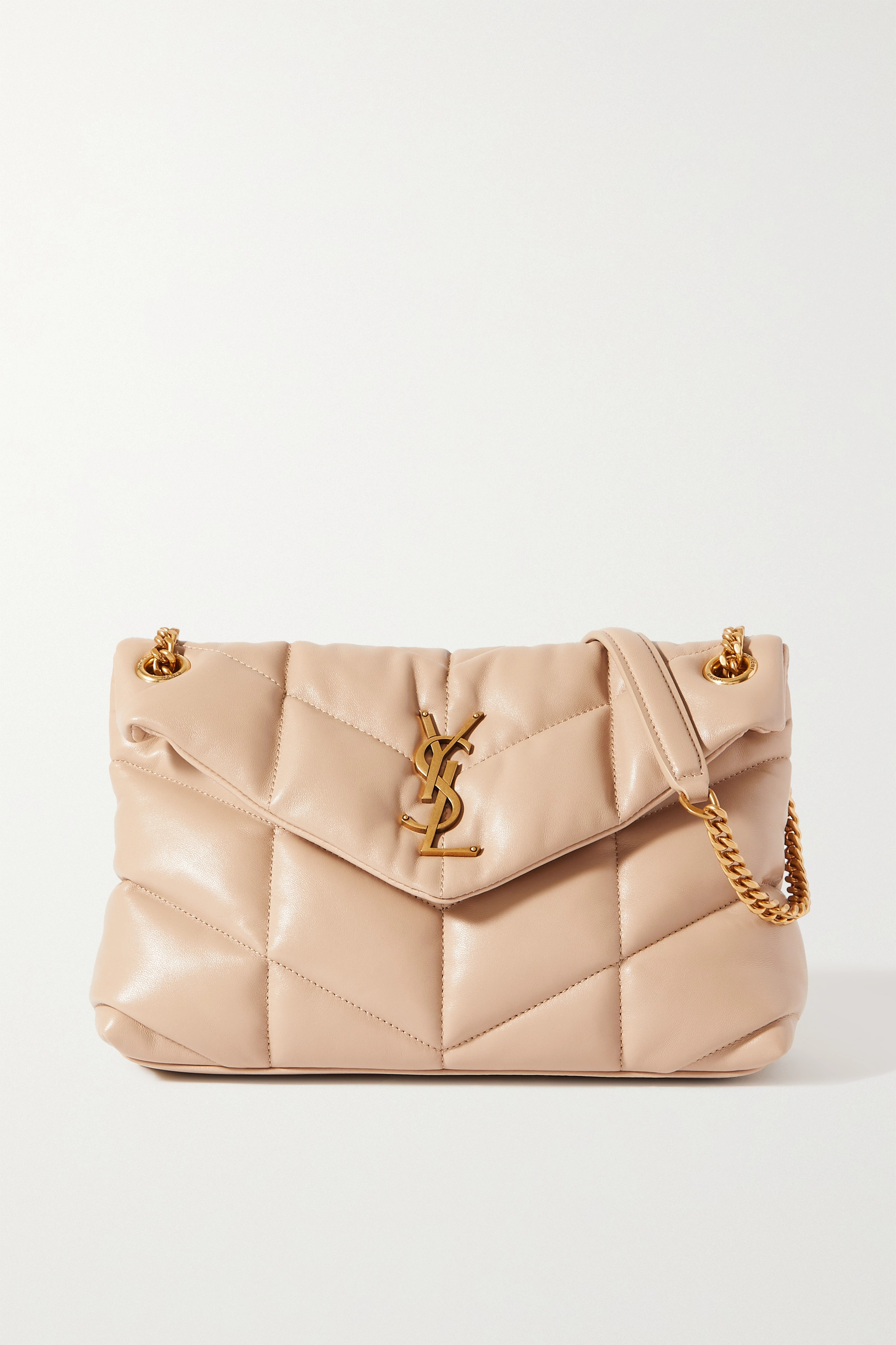 Saint Laurent Loulou Puffer small quilted leather shoulder bag beige - KAIROO