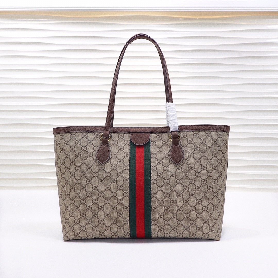 GUCCI Ophidia GG Canvas Web Stripe Tote Bag Medium - KAIROO