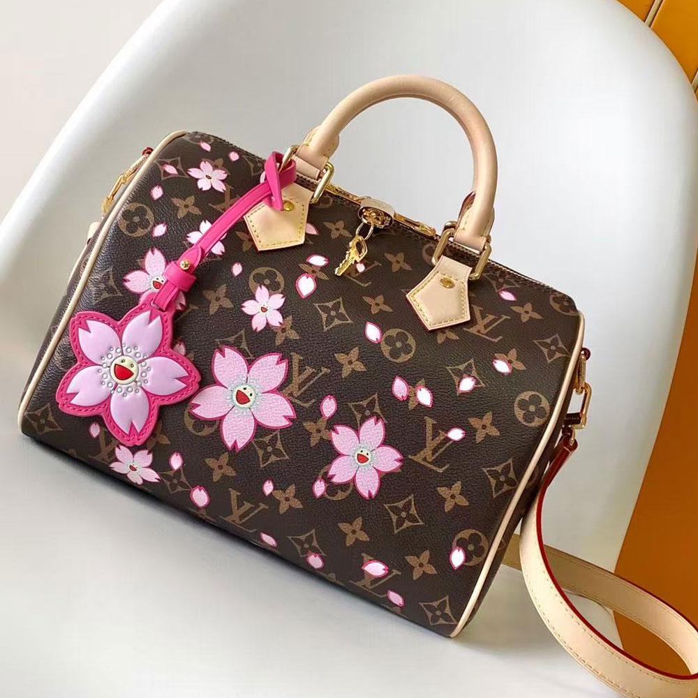 Louis Vuitton × Takashi Murakami Cherry Blossom Speedy Bandoulière 25 Handbag （10A Mirror Version） - KAIROO