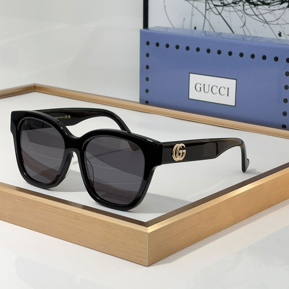 GUCCI Double G Logo Detail Square Sunglasses Top quality - KAIROO