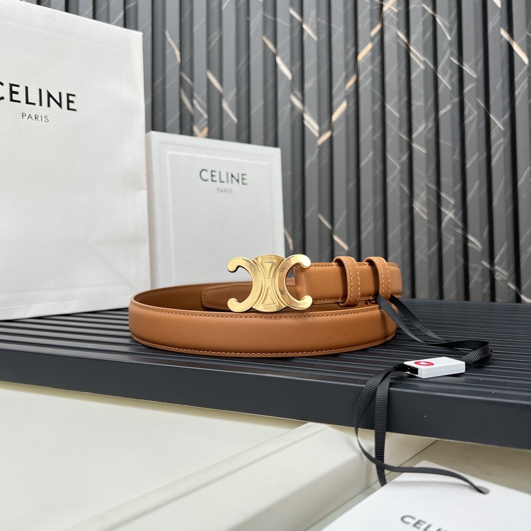 Celine Medium 25MM Triomphe Belt in Smooth Calfskin - KAIROO