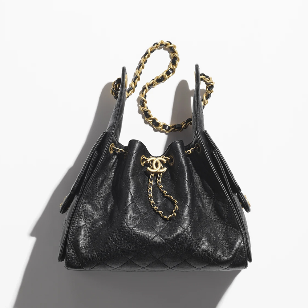 Chanel 22 Large Quilted Drawstring Bucket Tote Trash Bag - KAIROO