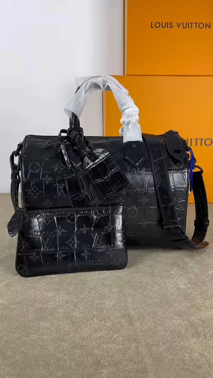 Louis Vuitton LV  Speedy Bandoulière 30 (Crocodilien Mat Black) （15A Master Version） - KAIROO