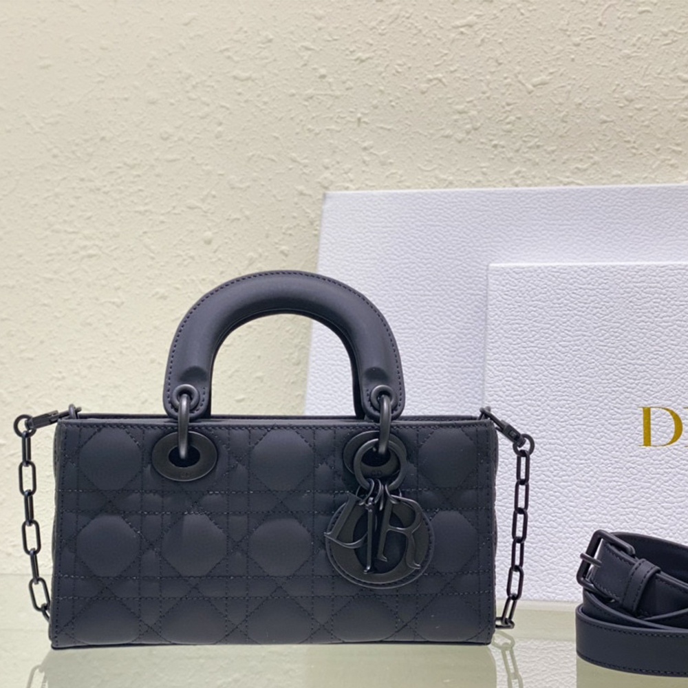 Dior Lady D-Joy Matte Black Quilted Dior Handle Horizontal Lady Bag /Small & Medium - KAIROO
