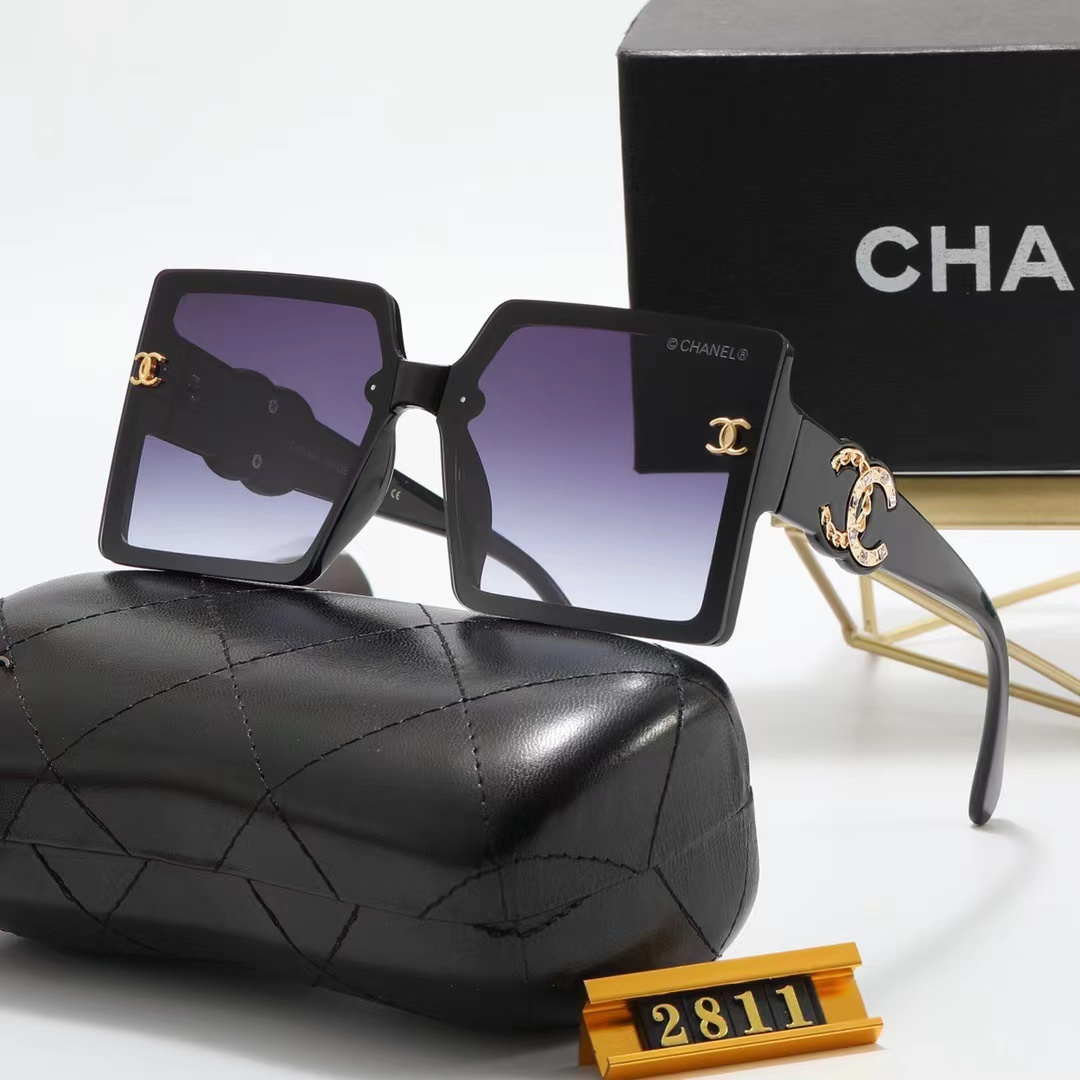 Chanel Shield Color Logo Square Sunglasses Top quality - KAIROO