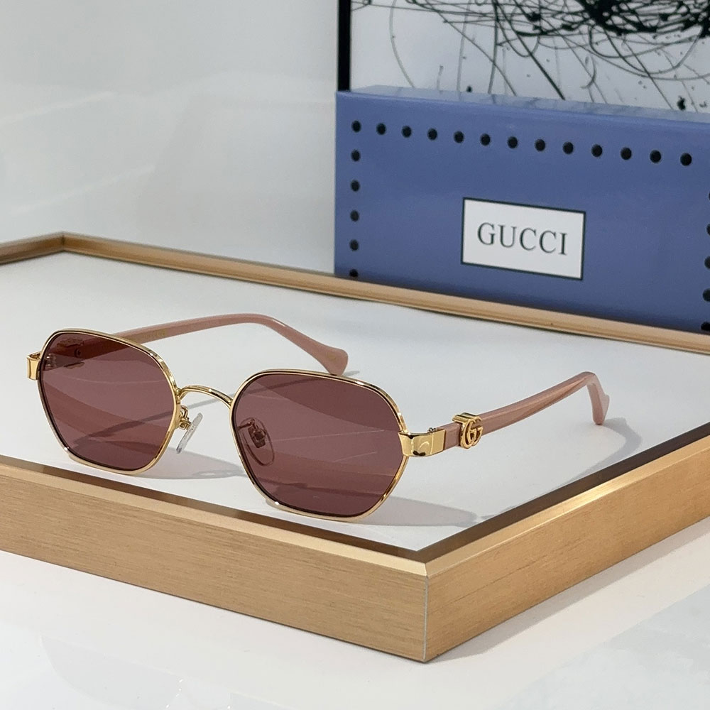 Gucci Double G Metal  Logo Irregular  Colored temples SunglassesTop quality - KAIROO